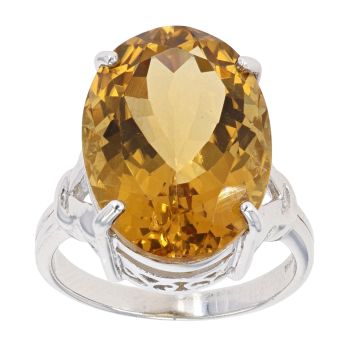 9ct White Gold Citrine Cocktail Ring