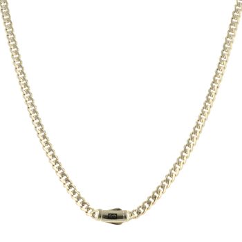 14ct Yellow Gold Monaco Classic Plain Lock Curb Chain 18"