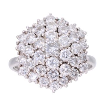 18ct White Gold 2.75ct Diamond Cluster Ring
