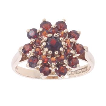 9ct Yellow Gold Garnet Cluster Ring