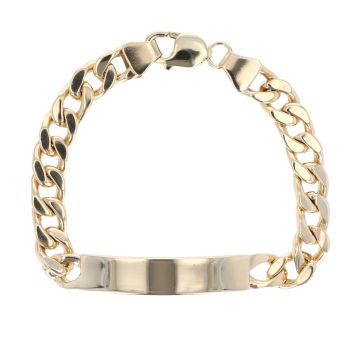 9ct Yellow Gold ID Curb Bracelet 9"