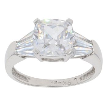 9ct White Gold Cubic Zirconia Fancy Ring