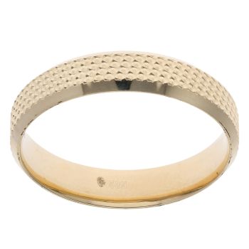 14ct Yellow Gold Textured 5mm Wedding Band