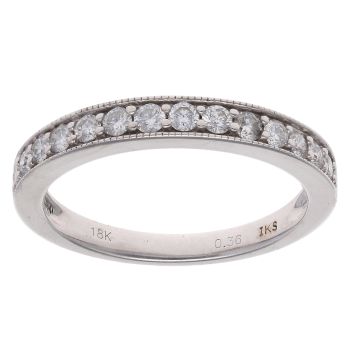 18ct White Gold 0.36ct Brilliant Cut Diamond Half Eternity Ring
