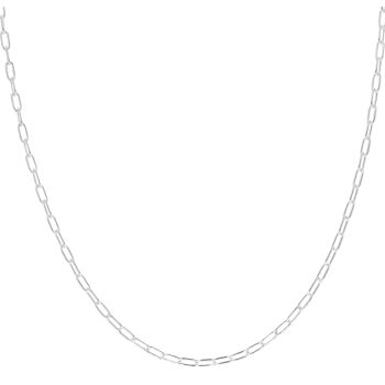 Silver Paperclip Chain 18" By Icesia