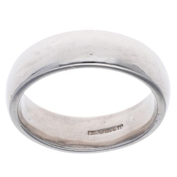 9ct White Gold Slight Court Wedding Band 6mm