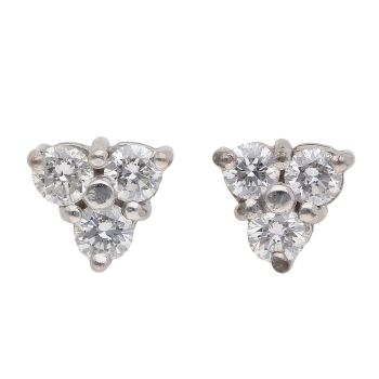 14ct White Gold 0.50ct Brilliant Cut Diamond Cluster Stud Earrings