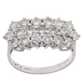 18ct White Gold 2.10ct Brilliant Cut Diamond Cluster Ring