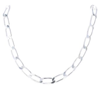 Silver Long Curb Chain 24" By Icesia
