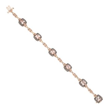 14ct Rose Gold 1.00ct Morganite Bracelet 7"