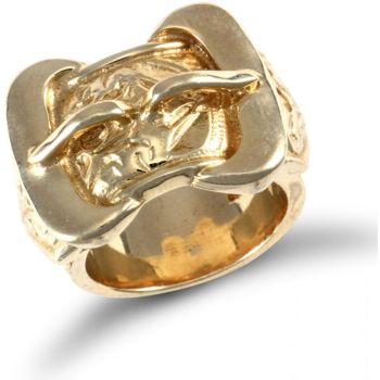 9ct Yellow Gold Double Buckle Ring