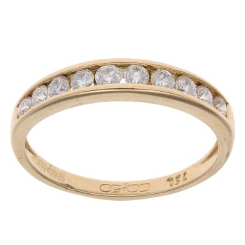 18ct Yellow Gold 0.50ct Brilliant Cut Diamond Half Eternity Ring