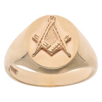 9ct Yellow Gold Masonic Signet Ring