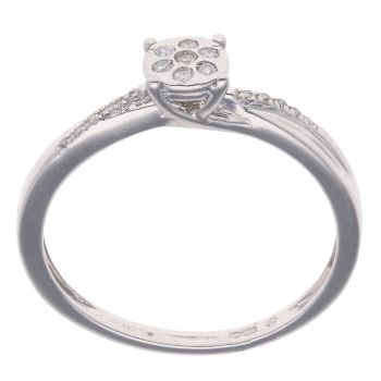 9ct White Gold 0.10ct Brilliant Cut Diamond Cluster Ring