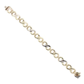 9ct Yellow And White Gold Infinity Bracelet 7"