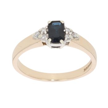 9ct Yellow Gold Sapphire And Diamond Ring