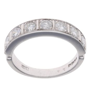 18ct White Gold 0.90ct Brilliant Cut Diamond Half Eternity Ring
