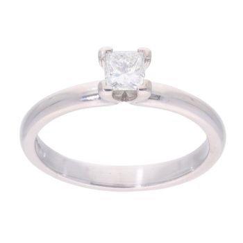 18ct White Gold 0.32ct Diamond Princess Cut Solitaire Ring