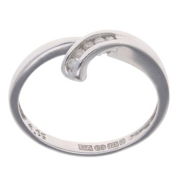 9ct White Gold 0.05ct Diamond Wishbone Ring