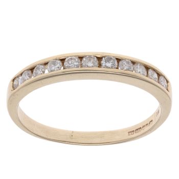 9ct Yellow Gold 0.25ct Brilliant Cut Diamond Half Eternity Ring