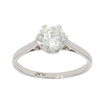 Platinum 1.40ct Transitional Cut Diamond Solitaire Ring