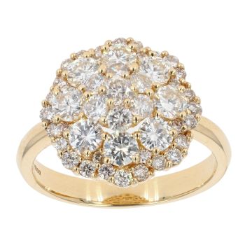 18ct Yellow Gold Diamond Cluster Ring by Anya Belle