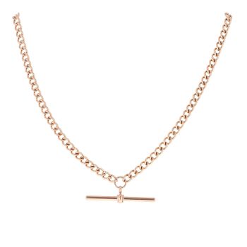 9ct Rose Gold Albert T-Bar Chain 18"
