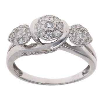 9ct White Gold 0.50ct Diamond Cluster Ring