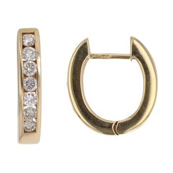 18ct Yellow Gold 0.50ct Brilliant Cut Diamond Hoop Earrings