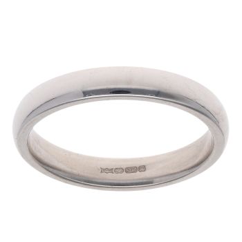 9ct White Gold Wedding Band 3mm