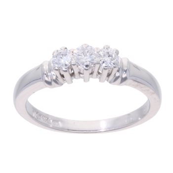 18ct White Gold 0.25ct Diamond Trilogy Ring