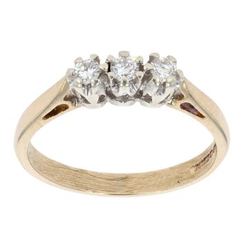 9ct Yellow Gold 0.20ct Diamond Trilogy Ring