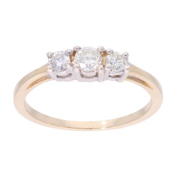 9ct Yellow Gold 0.50ct Diamond Trilogy Ring