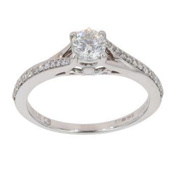 18ct White Gold 0.64ct Brilliant Cut Diamond Solitaire Ring