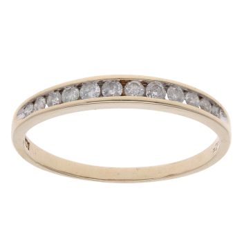 9ct Yellow Gold 0.25ct Brilliant Cut Diamond Half Eternity Ring
