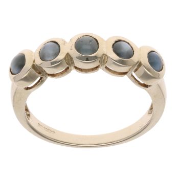 9ct Yellow Gold Cat's Eye Five Stone Ring