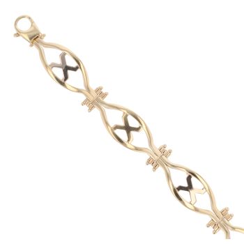 9ct Yellow And White Gold Fancy Bracelet 7"