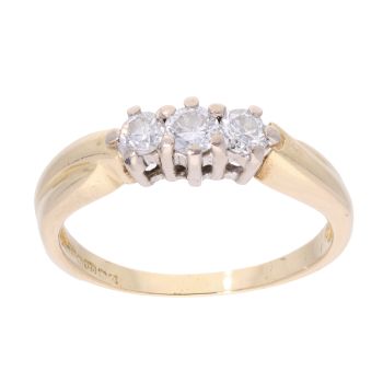 18ct Yellow Gold 0.30ct Diamond Trilogy Ring