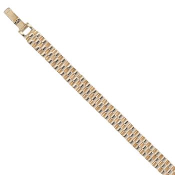 9ct Yellow Gold Watch Strap Style Bracelet 7.5"