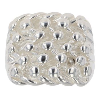 Silver Five Row Keeper Ring By Icesia