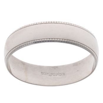 9ct White Gold Milligrain 4.9mm Wedding Band