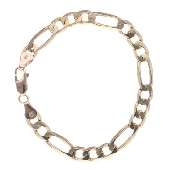 9ct Yellow Gold Figaro Bracelet 8.5"