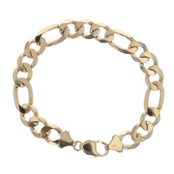 9ct Yellow Gold Figaro Bracelet 8.5"