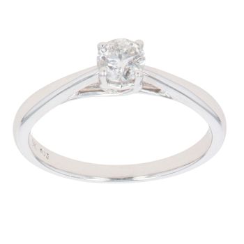 9ct White Gold 0.33ct Brilliant Cut Diamond Solitaire Ring