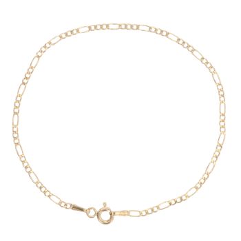 9ct Yellow Gold Figaro Bracelet 7"