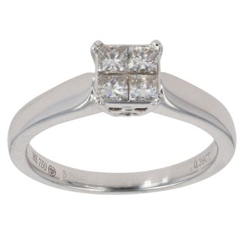 18ct White Gold 0.39ct Brilliant Cut Diamond Cluster Ring