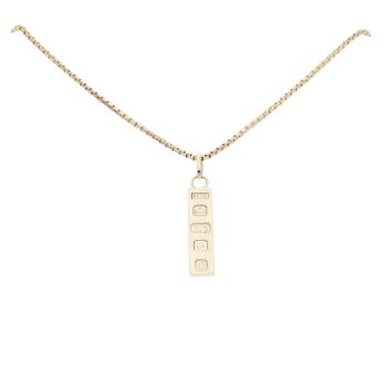 9ct Yellow Gold Hallmarked Ingot Pendant And Chain 20"