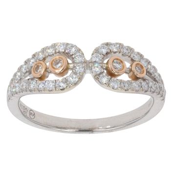 18ct White And Rose Gold 0.50ct Diamond Clogau Ring