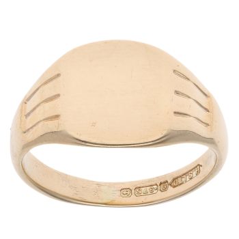 9ct Yellow Gold Patterned Signet Ring