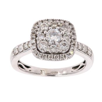9ct White Gold 0.75ct Brilliant Cut Diamond Cluster Ring